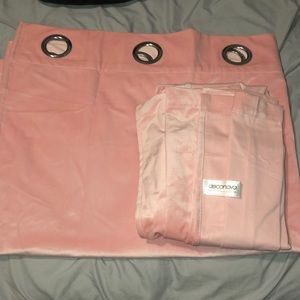 Baby Pink Velvet Deconovo Curtain Panels